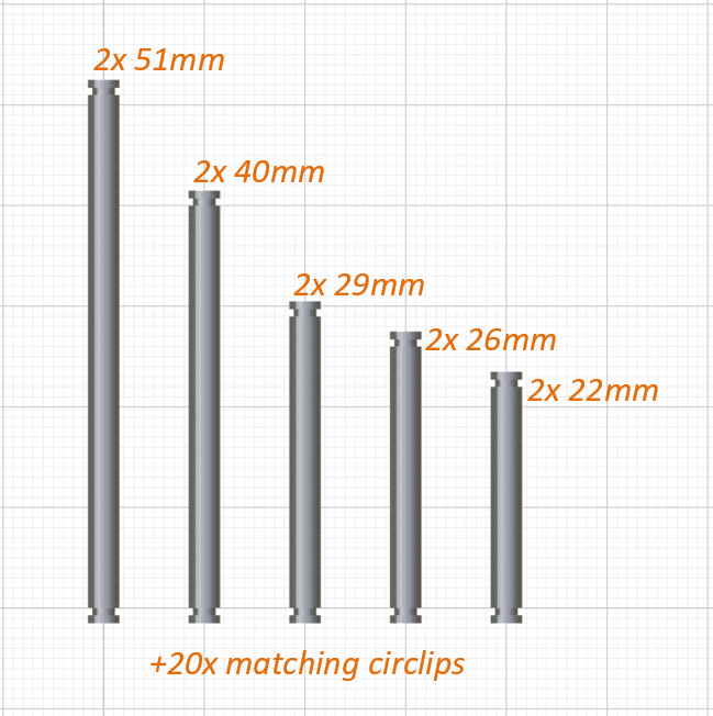 RC10GX'89 Stealth Hinge Pins Set Grand Prix 3D
