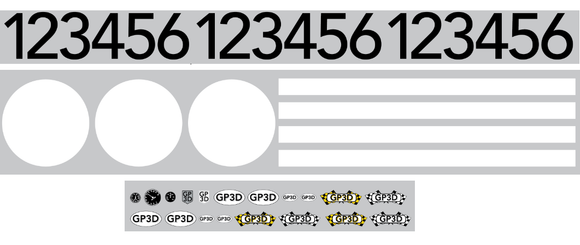 Sticker Sheet - Generic - with Numbers #1-6